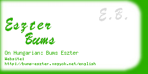 eszter bums business card